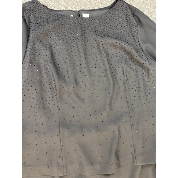 Elisabeth Liz Claiborne Formal Dress Long Sleeve Midi Classic Timeless Size 18 - Picture 3 of 10